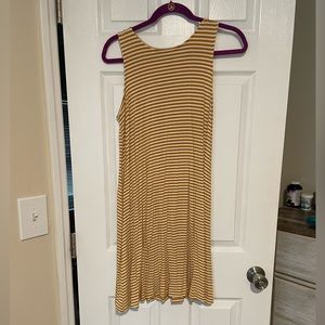 EUC old navy mustard yellow striped flowy tank dress